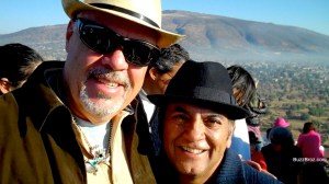 Me and Don Miguel Ruiz atop the Pyramid of the Sun
